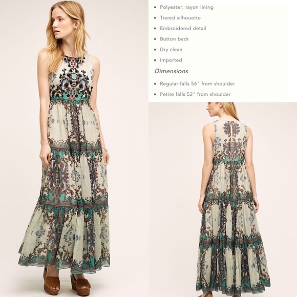 ⭕️Sold⭕️Anthro Madera Maxi Dress by Bhanuni, 8P - Picture 1 of 3
